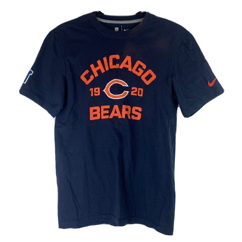 NFL Nike Womens Chicago Bears T Shirt Size S Football Navy Orange Team Apparel